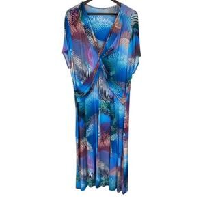 Soft Surroundings Super Soft Anya Ombre Palms Maxi Dress - 3X